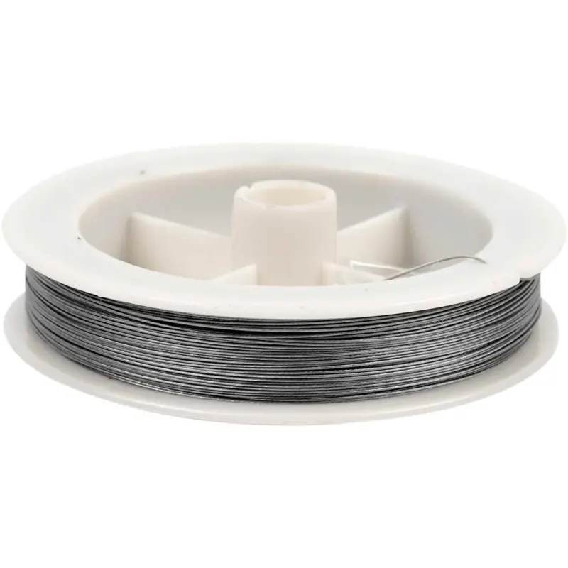 Beading Wire, thickness 0,38 mm, silver, 100 m/ 1 roll