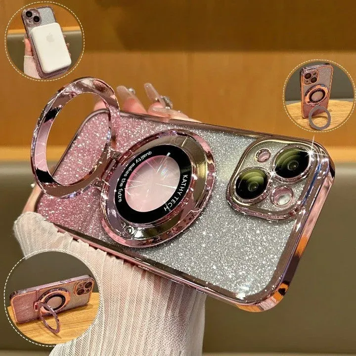 Glitter Magnetic Ring Stand Phone Case - Image 0