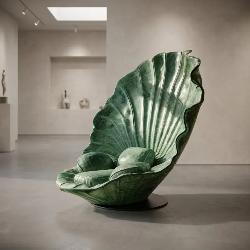 Sea Shell Velvet Accent Lounge Chair - Image 0