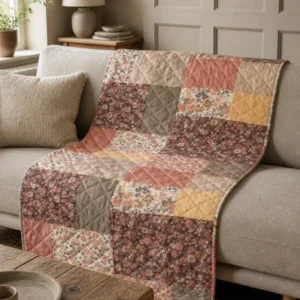 Picknickdecke - Braun Patchwork