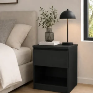 Nachttisch - Black mit 1 Schublade
