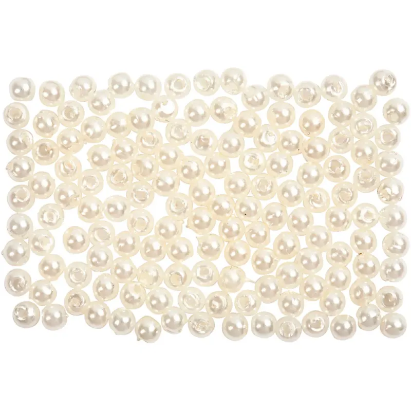 Wax Beads, dia. 3 mm, hole size 0,7 mm, mother-of-pearl, 150pc