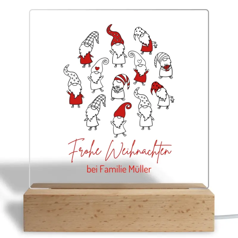 Personalisiertes Acryl Glasbild - Frohe Weihnachten mit Wunschtext