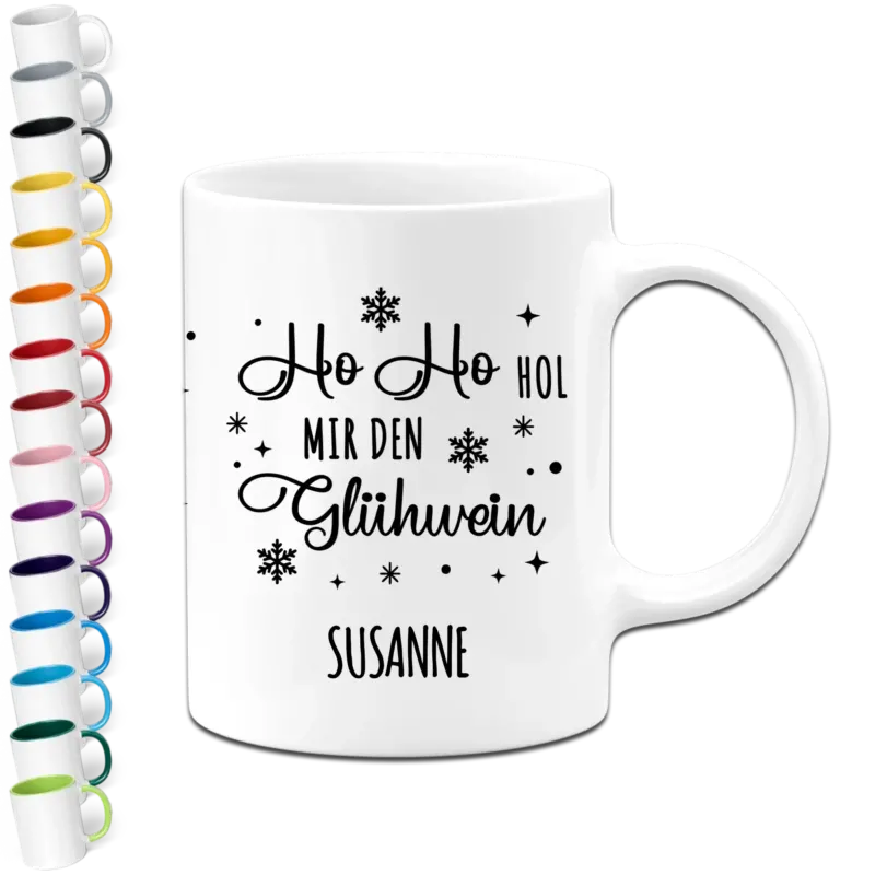 Bild: Personalisierte Weihnachtstasse - Ho ho hol mir den Glühwein - Tasse mit Name.