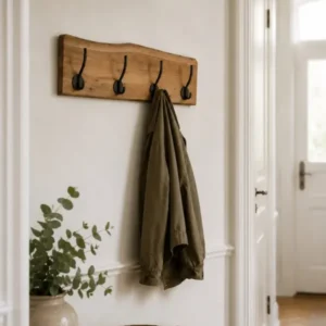 Kleiderhakenleiste Teak mit 4 Haken