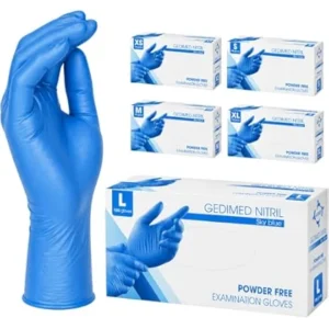Auslaufartikel: Biocaremedic Nitril Handschuhe, Einmalhandschuhe, blau - 100 Stück - Größe M | Packung (100 Handschuhe)