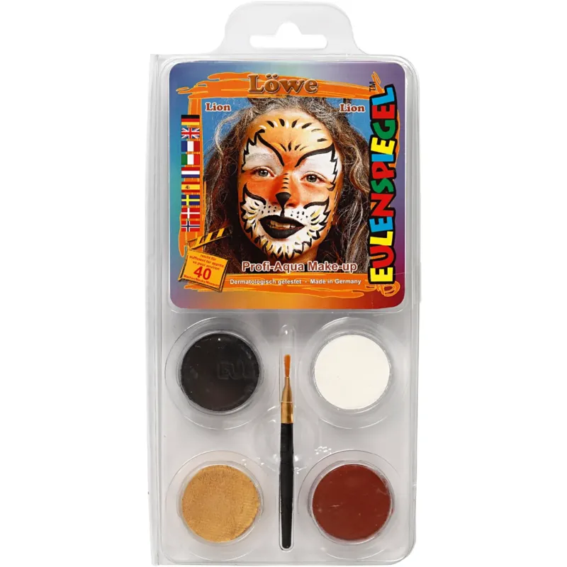 Eulenspiegel Face Paint - Motif Set, lion, assorted colours