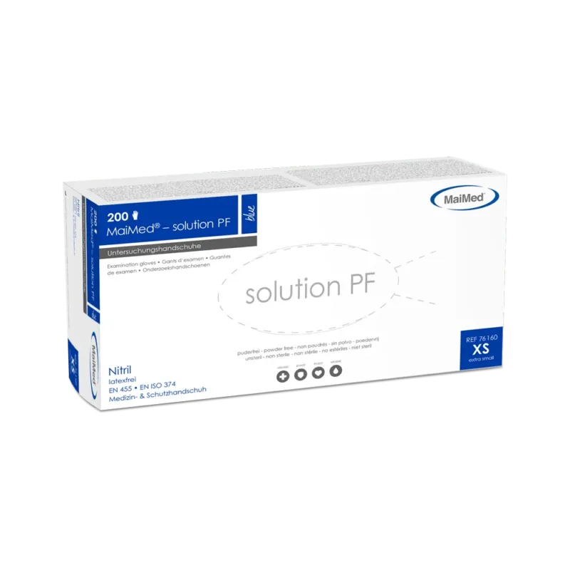 MaiMed-solution PF, blue, Latexfreier Nitril-Handschuh, blau, 200St./Box