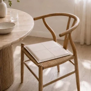 Sitzkissen aus Leder - Beige 38x38cm