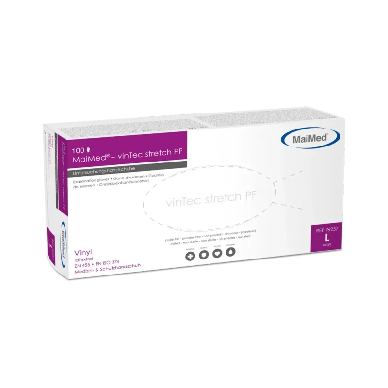 MaiMed-vinTec Stretch PF, unsteril, puderf Vinyl-Untersuchungshandschuhe zu 100 St./Box