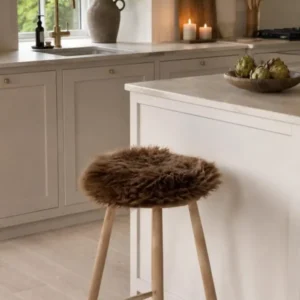Sitzfell Lammfell - Ø 34cm braun