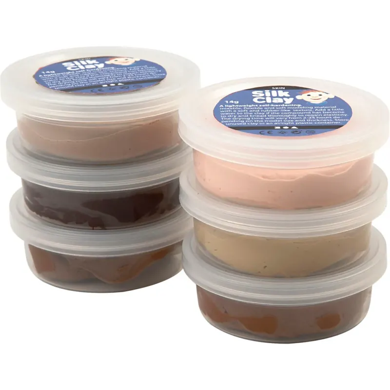 Silk Clay®, skin colours, 6x14 g
