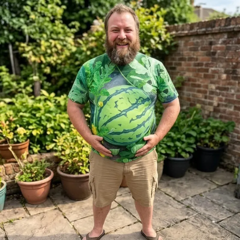 Watermelon Belly Summer T-Shirt - Image 0