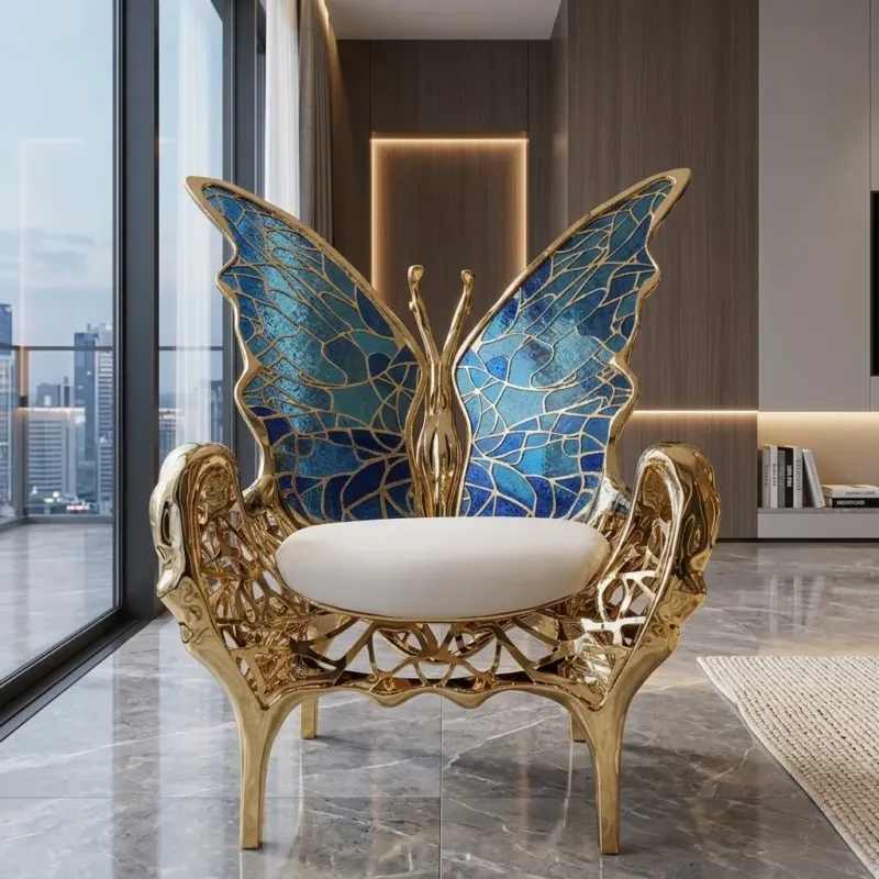 Free Butterfly Wing Artistic European Lounge Chair