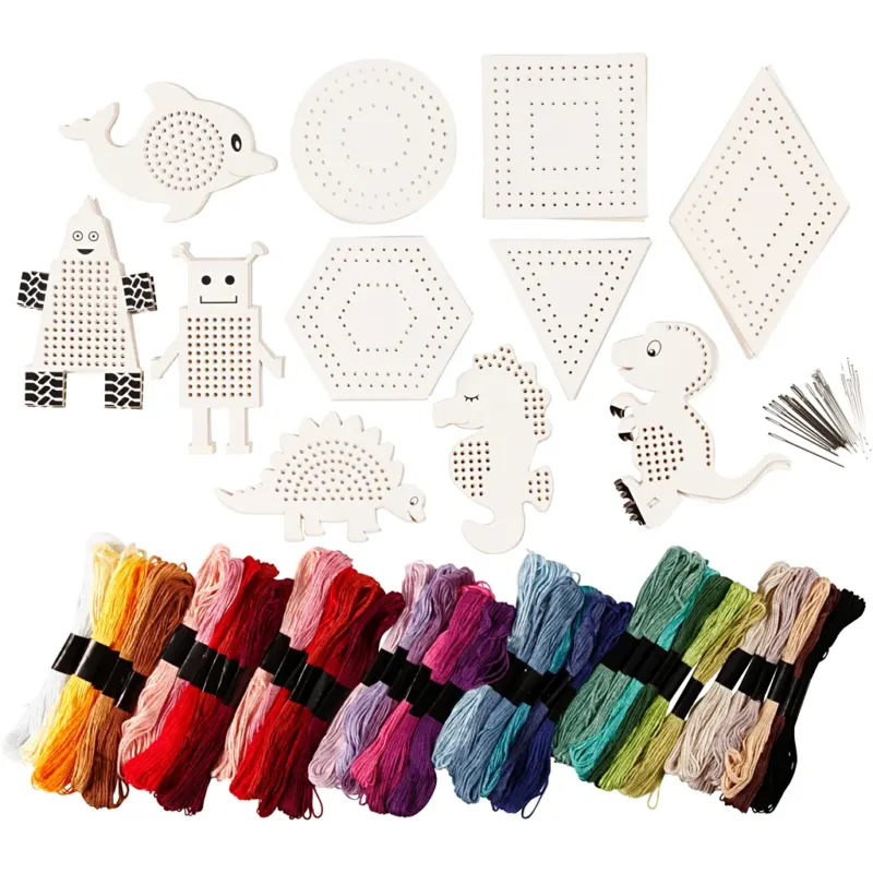 Group Craft Kit Embroidery Figures, size 8-17 cm, assorted colours