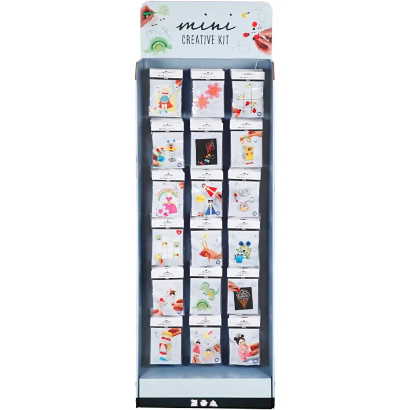 Floor display with Mini Craft Kit, H: 1500 mm, W: 580 mm, white, 108 set