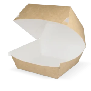 takeaware.nl Hamburgerbakjes Hamburgerbakje IP6 Groot kraft/wit BIO
