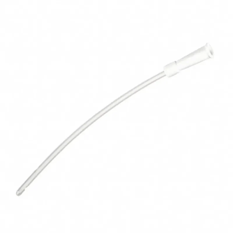 Wir präsentieren den B.Braun Einmalkatheter für Frauen mit geschlossener Nelatonspitze, 18 cm von B. Braun Deutschland GmbH & Co. KG. Dieser weiße, gebogene Katheter mit geschlossener Nelatonspitze und Öffnung am Ende ist für eine sichere Katheterisierung konzipiert. Sein schlichter und unaufdringlicher Hintergrund unterstreicht seinen medizinischen Zweck und macht ihn ideal als Einmalkatheter für Frauen.