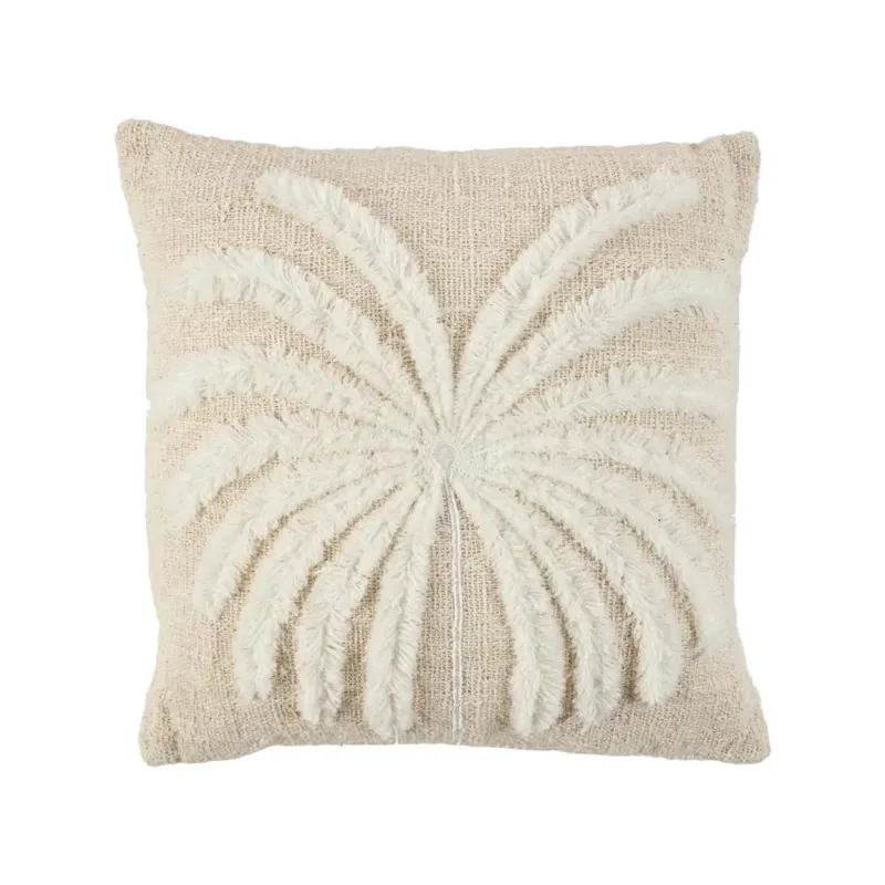 THE ISLA PALM Cushion Cover - Natural White