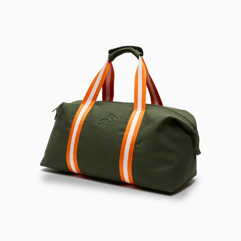 BODHI NOMAD - Olivfarbiger Weekender Medium - Reise-Tasche aus recyceltem Segeltuchstoff | farans