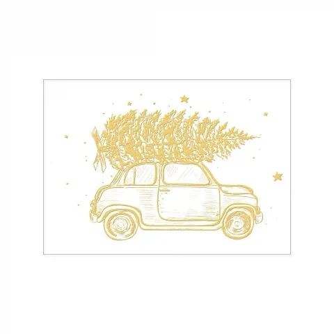 Eine Postkarten mit Goldenem Waagen mit Tannebaum von 17;30