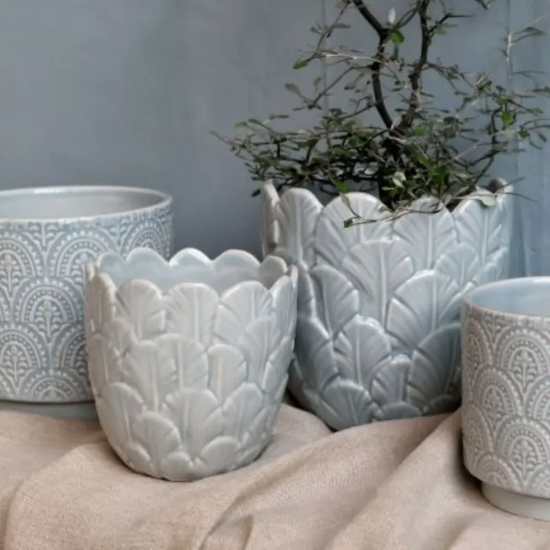 Übertopf mit Blumenmuster – Opal – Verschiedene Größen – Chic Antique