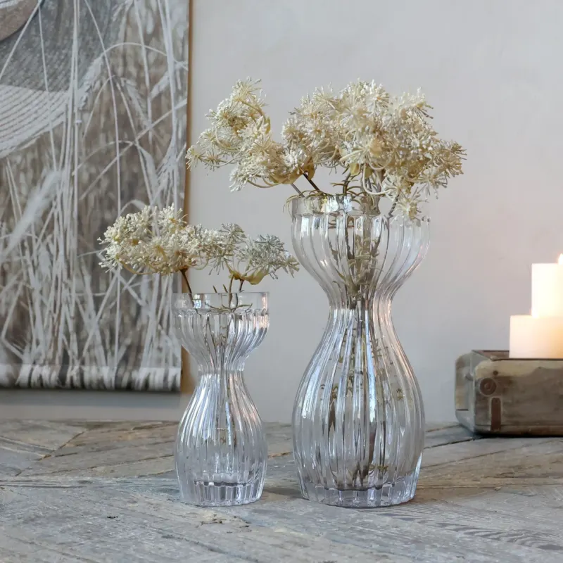 Chic Antique Amaryllis Vase m. Rillen – Mehrere Größen