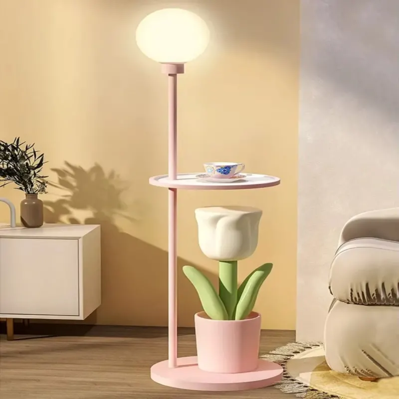Tulip Blossom Flower Integrated Nightstand Floor Lamp - Image 0