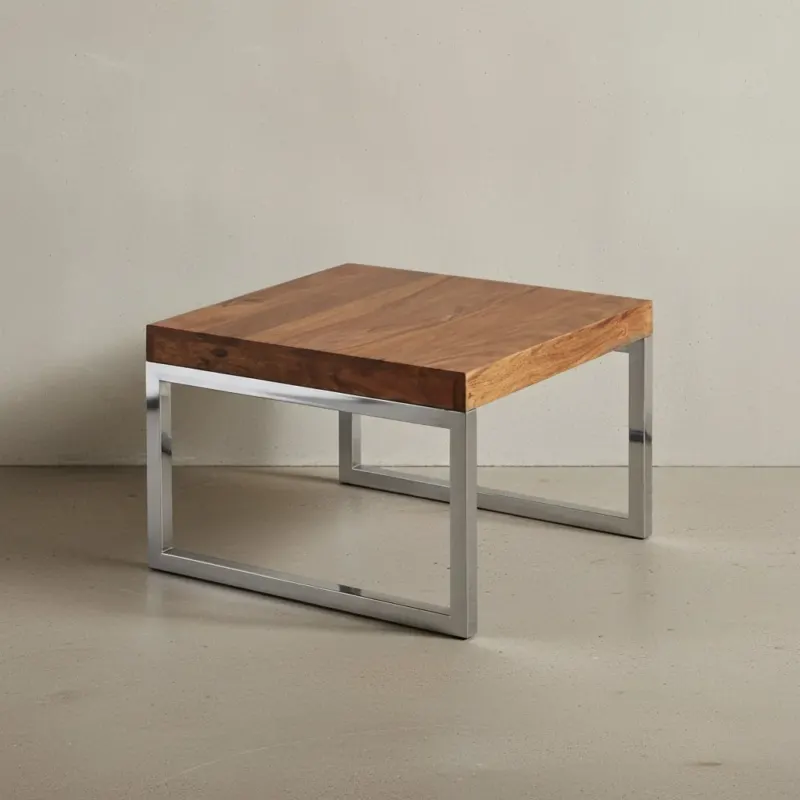 Quadratischer Couchtisch_ Massivholz_ Metallgestell_ 60x40x60 cm_ Sheesham-Massivholz_ pflegeleicht - KADIMA DESIGN_Größe_ 60x60x40 cm_#sku_BARWL1.309#