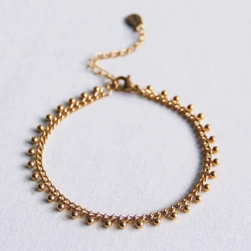Damen Armband mit kleinen Kugeln gold