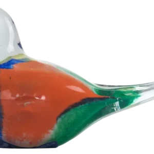 Glasfigur Vogel Blau/Rot/Grün/Transparent Breite ca. 15,6cm Handarbeit