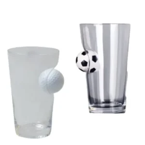 Longdrink Glas mit Golfball oder Fußball