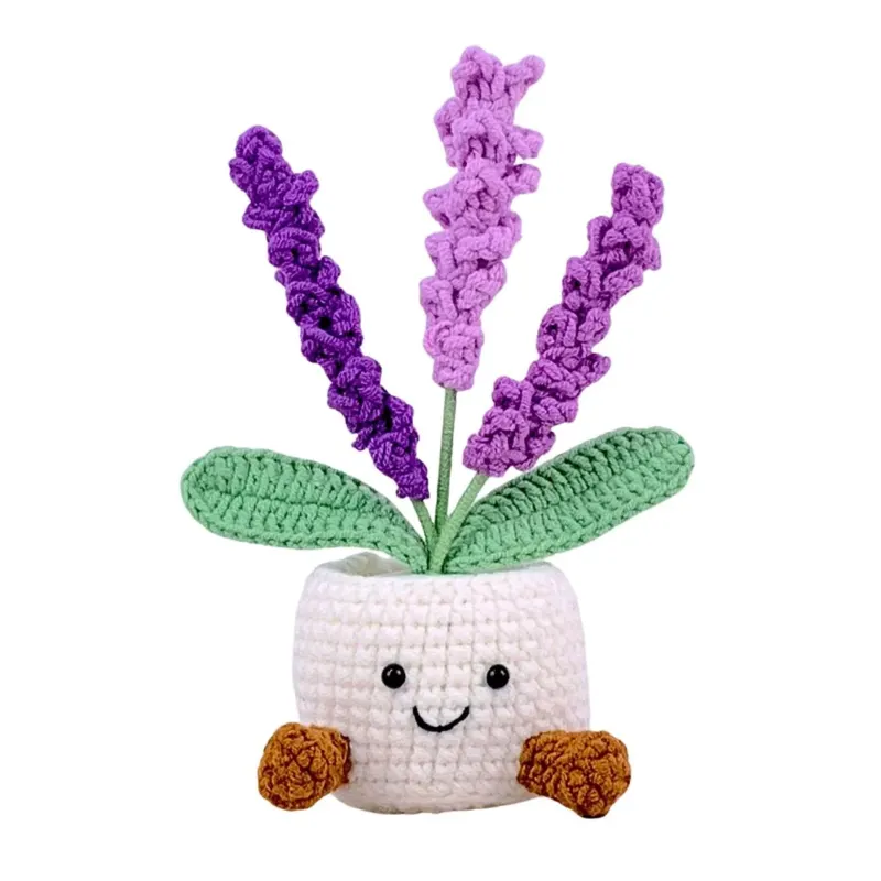 Gehäkelter Blumentopf 'Lavendel-Design'