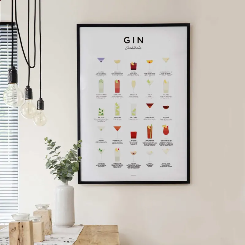 GIN COCKTAILS - Poster 50x70 cm | Everlong Print