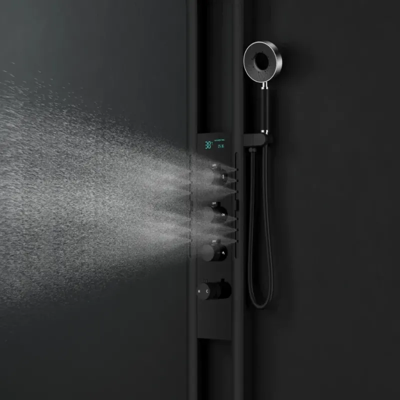 High-flow Thermostatic Digital LED Rainfall Shower Set - Image 1