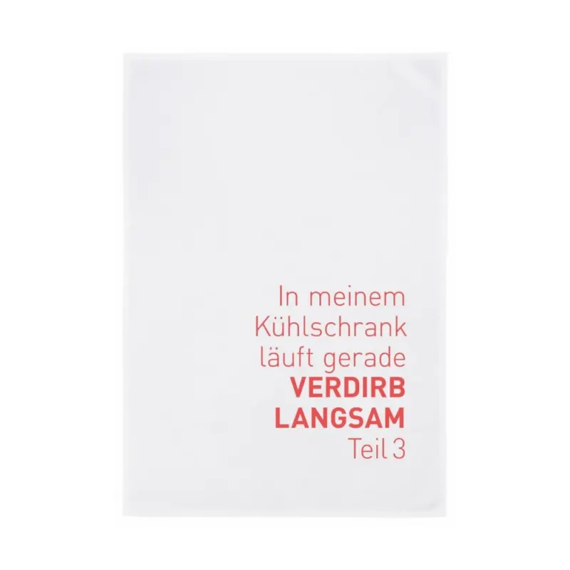 Lustiger spruch auf Geschirrtuch