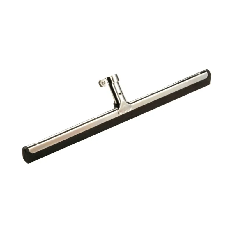 Der Haug Bürsten Wasserschieber, zweilippig - 1 Stück von Haug Bürsten KG ist in einer Metall- und Gummikonstruktion gefertigt und verfügt über einen langen, geraden Griffansatz, perfekt zum Reinigen und Trocknen von Oberflächen.
