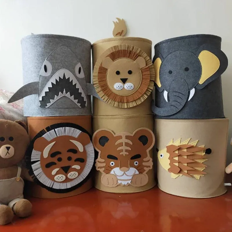 Safari Animals Collapsible Kids Toy Laundry Organizer Basket - Image 0