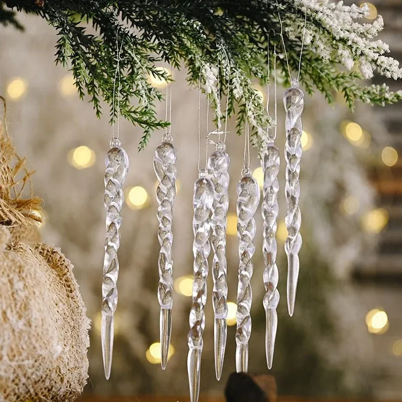 12Pcs Christmas Tree Decoration Artificial Icicles - Image 0