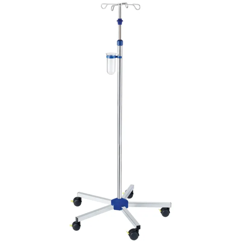 Der Novocal Infusionsständer aus Edelstahl (Rohrdurchmesser 25/18 mm, Einhand-Sicherheitshöhenverstellung, Packung 1 Stück) bietet Zuverlässigkeit und Komfort für medizinische Anwendungen.