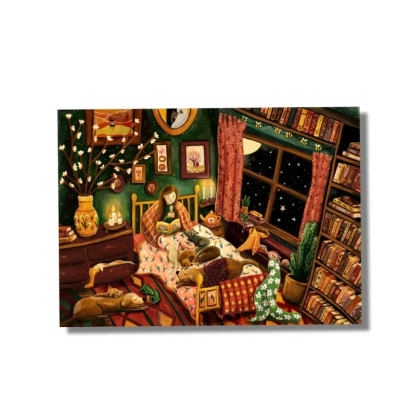 Karte Mini Kunstdruck 'Gemütliche Nacht'