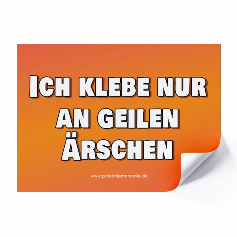 Ich klebe nur an geilen Ärschen - Sticker - Produktbild - Malle Aufkleber, für Festival oder Ballermann, witzige Sticker Sets für Party, Trinkspiel, JGA, Urlaub, Mallorca Sticker Set Accessoires lustig