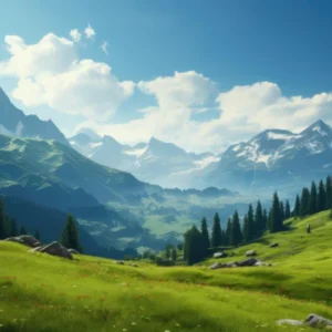 Küchenrückwand-Idyllische Alpenlandschaft in Sommerfrische