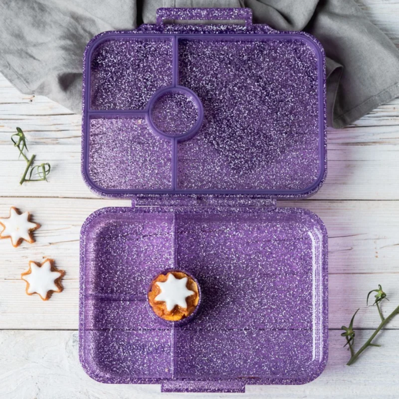 LEKKABOX Lunchbox mit 4 Fächern 'Glamour' purple