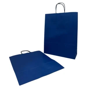 Papiertragetaschen Dunkelblau 32x12x41cm Kraft 100g/m² (50 Stück) [PAM3241DKBL]
