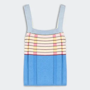 Plaited Rib Tank - Delft Blue Combo