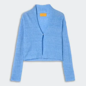 Rib Stealth Cardigan - Delft Blue