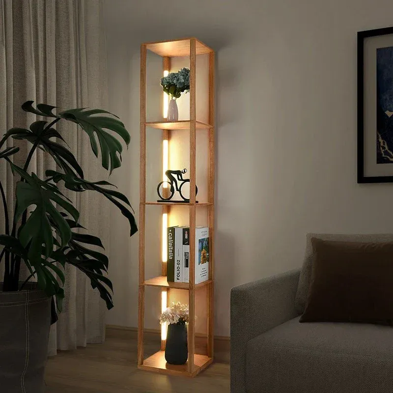 Elegant Wooden LED Light Nordic Shelf - Image 0