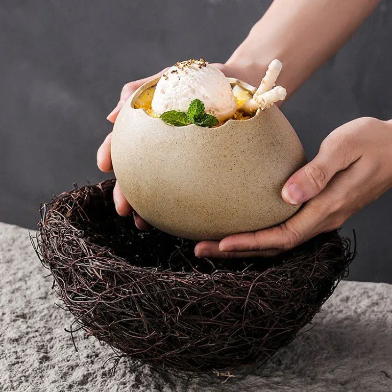 Creative Ceramic Bird Nest Eggshell Bowl - Image 0
