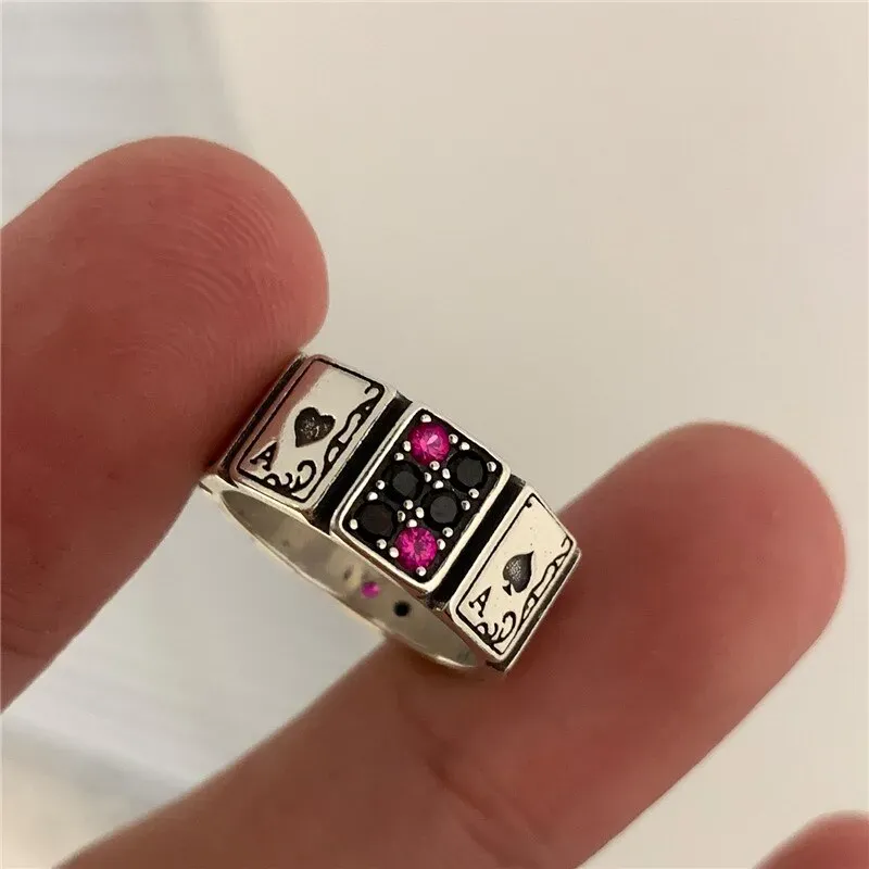 Adjustable Playing Cards Open Cuff Rings - Image 0